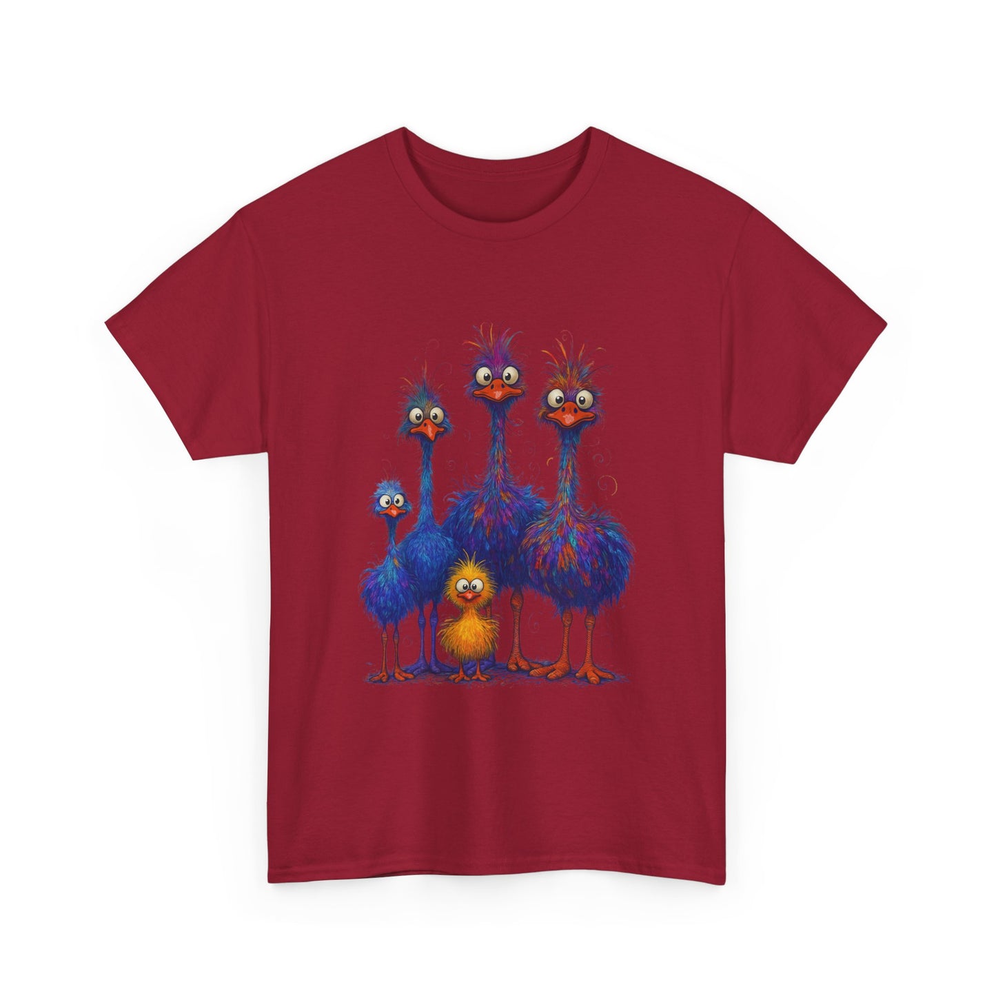 38 Adult Colorful Quirky Emu Family