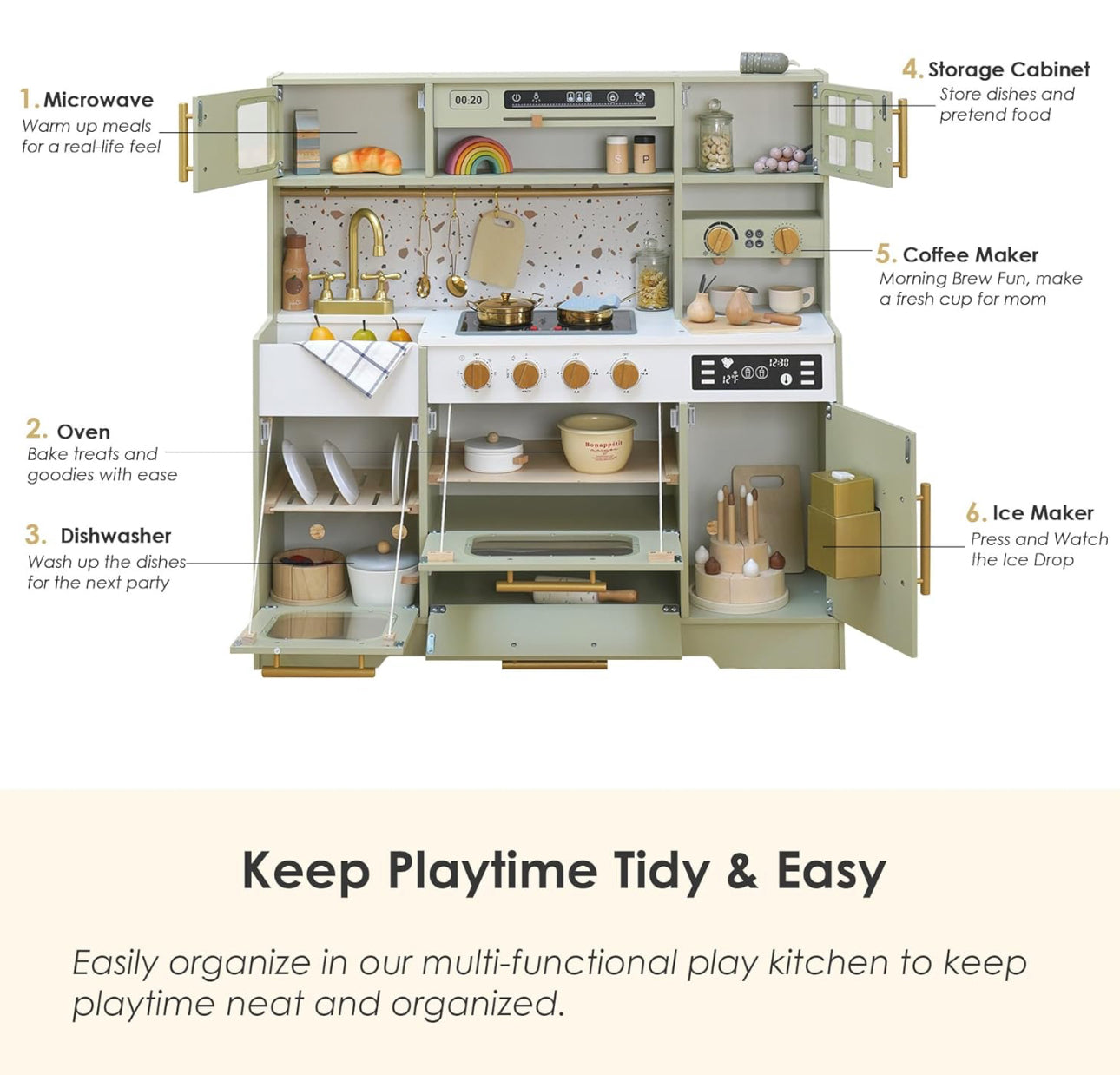 17.66 Wooden Play Kitchen Set