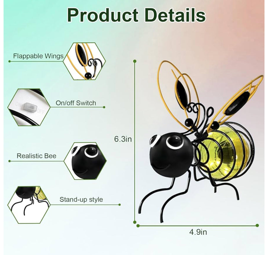 17.61 Outdoor Hanging Bee Solar Light